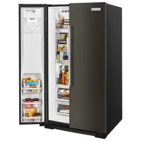 Kitchenaid 36" 24.8 Cu. Ft. Side-By-Side Refrigerator w/ Ice Dispenser (KRSF705HBS) - Black Stainless