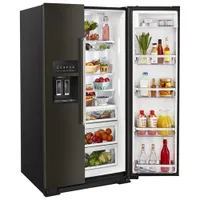 Kitchenaid 36" 24.8 Cu. Ft. Side-By-Side Refrigerator w/ Ice Dispenser (KRSF705HBS) - Black Stainless