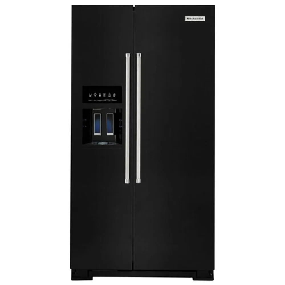 Kitchenaid 36" Counter-Depth Side-By-Side Refrigerator w/ Ice Dispenser (KRSC703HBS) - Black Stainless