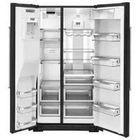 Kitchenaid 36" Counter-Depth Side-By-Side Refrigerator w/ Ice Dispenser (KRSC703HBS) - Black Stainless