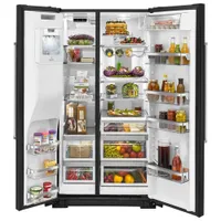 Kitchenaid 36" Counter-Depth Side-By-Side Refrigerator w/ Ice Dispenser (KRSC703HBS) - Black Stainless