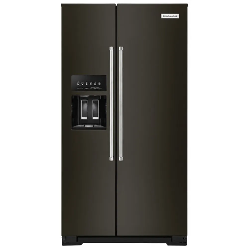 Kitchenaid 36" Counter-Depth Side-By-Side Refrigerator w/ Ice Dispenser (KRSC700HBS) - Black Stainless