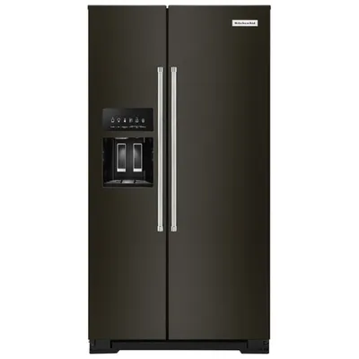 Kitchenaid 36" Counter-Depth Side-By-Side Refrigerator w/ Ice Dispenser (KRSC700HBS) - Black Stainless