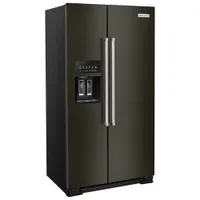 Kitchenaid 36" Counter-Depth Side-By-Side Refrigerator w/ Ice Dispenser (KRSC700HBS) - Black Stainless