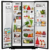 Kitchenaid 36" Counter-Depth Side-By-Side Refrigerator w/ Ice Dispenser (KRSC700HBS) - Black Stainless