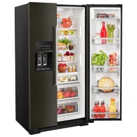 Kitchenaid 36" Counter-Depth Side-By-Side Refrigerator w/ Ice Dispenser (KRSC700HBS) - Black Stainless