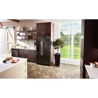Kitchenaid 36" Counter-Depth Side-By-Side Refrigerator w/ Ice Dispenser (KRSC700HBS) - Black Stainless