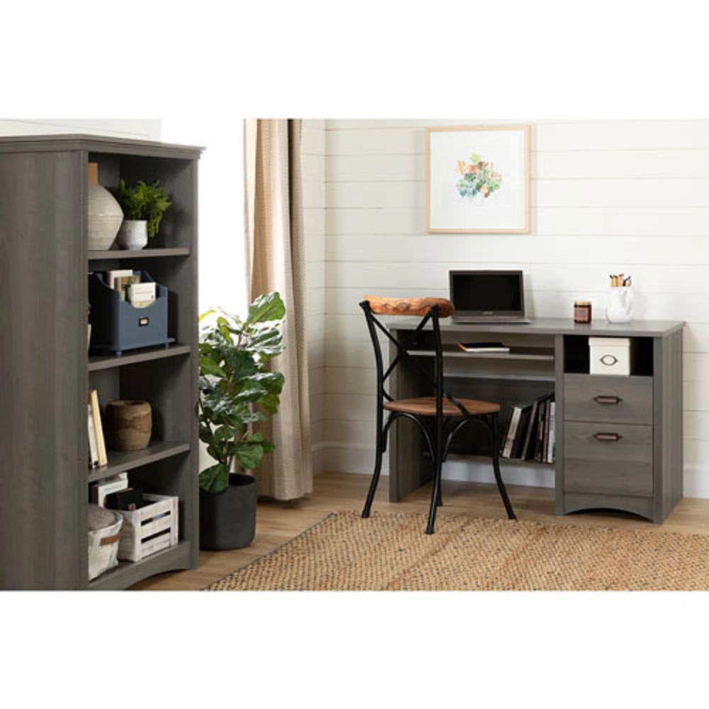 Gascony 58" 4-Shelf Bookcase - Grey Maple