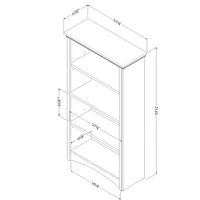 Gascony 58" 4-Shelf Bookcase - Grey Maple