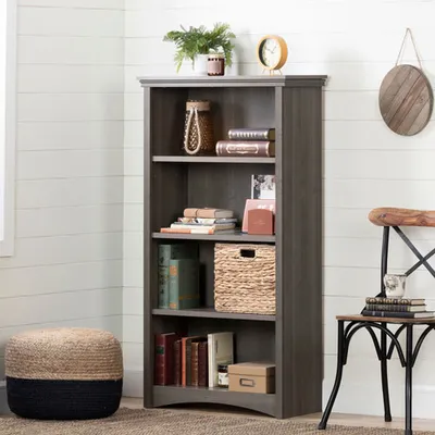 Artwork 58" 4-Shelf Bookcase- Grey Maple