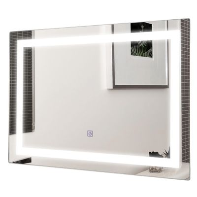 Costway Bathroom LED Mirror Wall-mounted 3-Color Dimmable Touch Button Rectangle