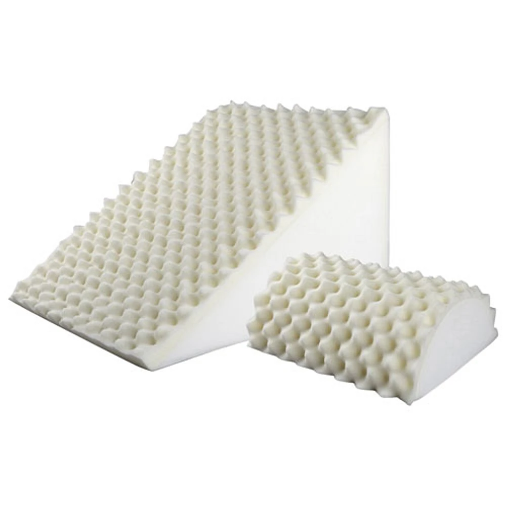 Coussin en mousse incliné Cloud Ten de Bodyform Orthopedic avec support pour genoux - Blanc