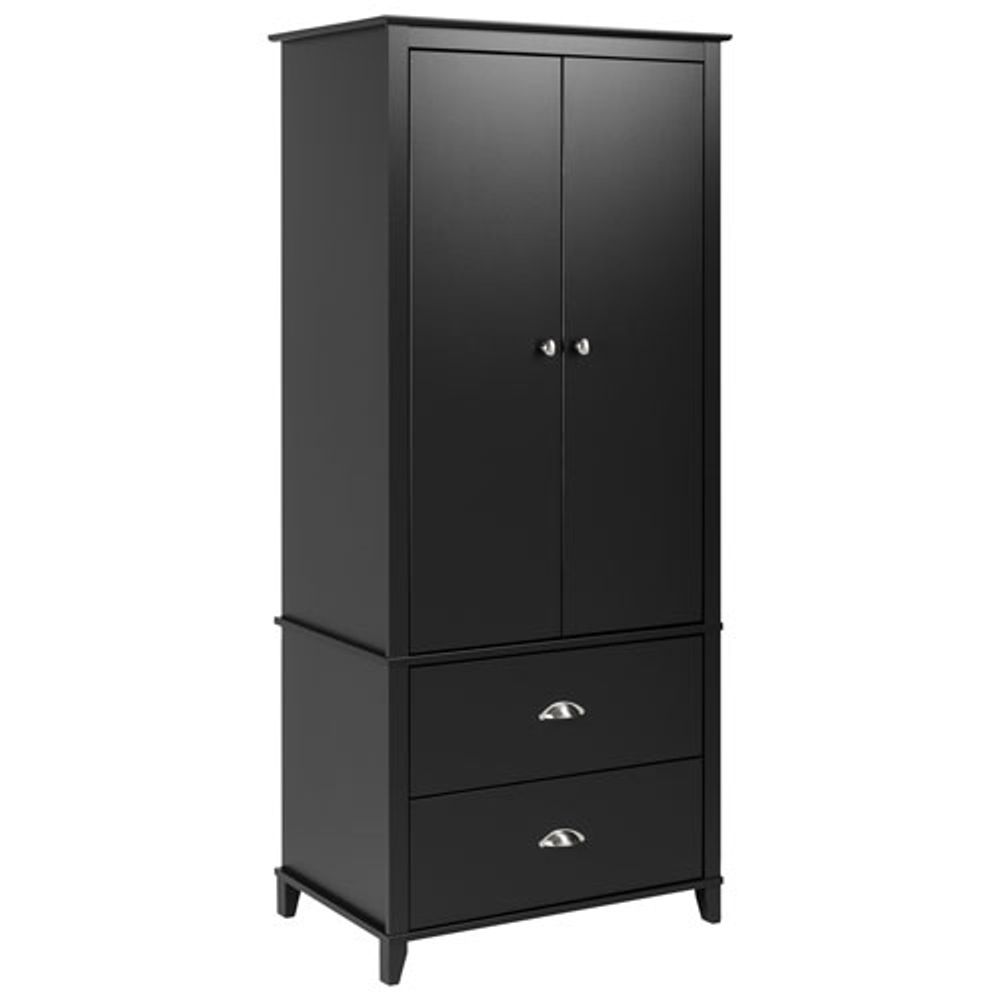 Yaletown Transitional 72" 2-Drawer Armoire - Black