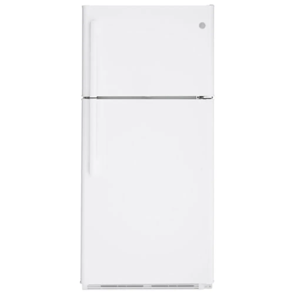 GE 30" 18 Cu. Ft. Top Freezer Refrigerator with LED Lighting (GTS18FTLKWW) - White