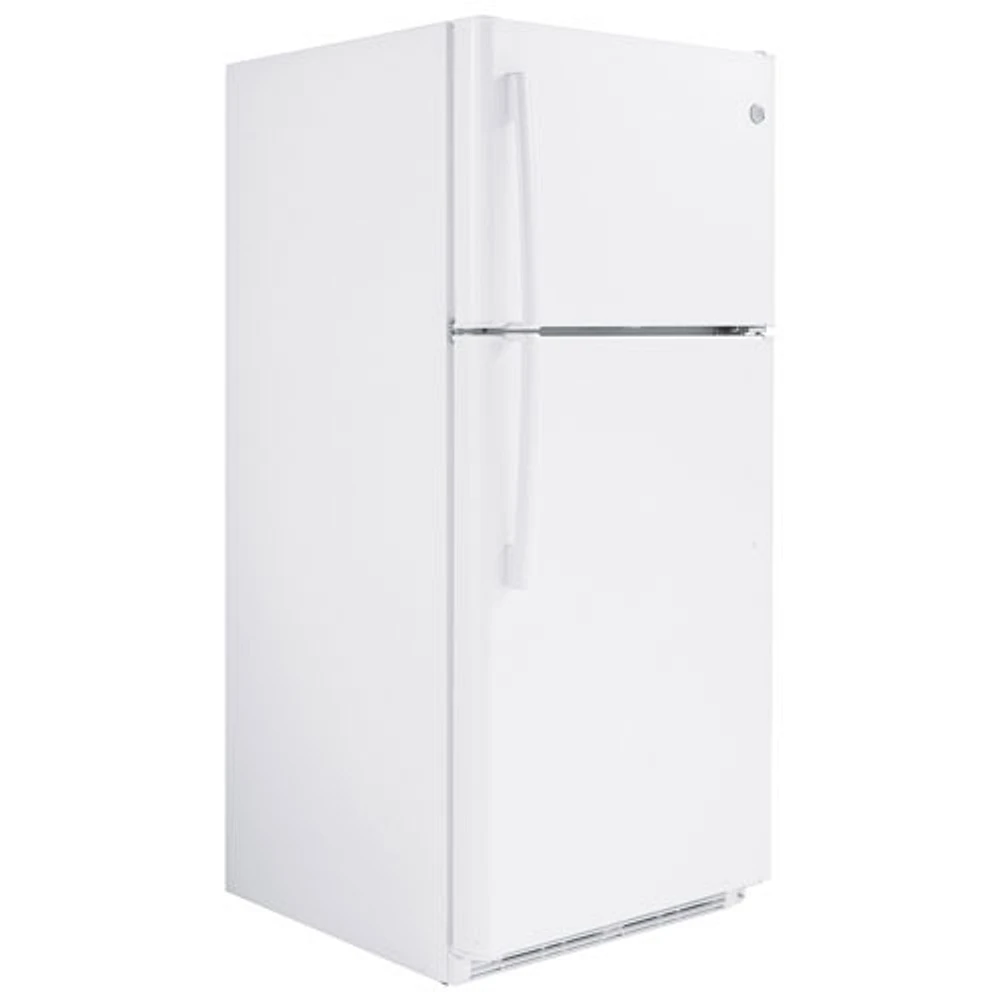 GE 30" 18 Cu. Ft. Top Freezer Refrigerator with LED Lighting (GTS18FTLKWW) - White