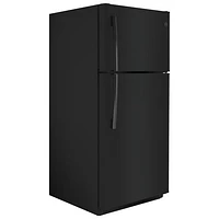 GE 30" 18 Cu. Ft. Top Freezer Refrigerator with LED Lighting (GTS18FTLKBB) - Black