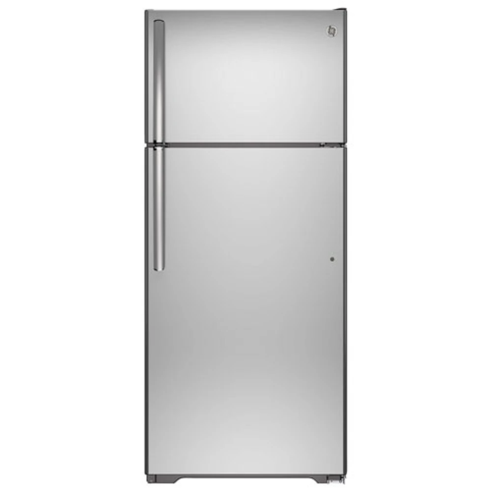 GE 30" 18 Cu. Ft. Top Freezer Refrigerator with LED Lighting (GTS18FSLKSS) - Stainless Steel