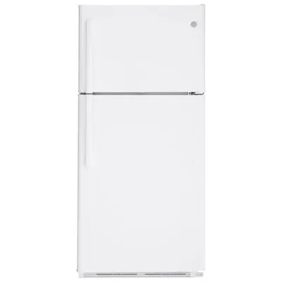 GE 30" 18 Cu. Ft. Top Freezer Refrigerator with LED Lighting (GTE18FTLKWW) - White