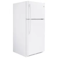 GE 30" 18 Cu. Ft. Top Freezer Refrigerator with LED Lighting (GTE18FTLKWW) - White