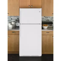 GE 30" 18 Cu. Ft. Top Freezer Refrigerator with LED Lighting (GTE18FTLKWW) - White