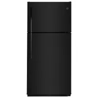 GE 30" 18 Cu. Ft. Top Freezer Refrigerator with LED Lighting (GTE18FTLKBB) - Black