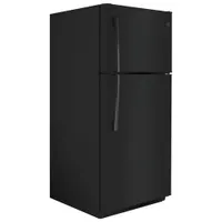 GE 30" 18 Cu. Ft. Top Freezer Refrigerator with LED Lighting (GTE18FTLKBB) - Black