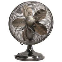 Ecohouzng Retro Oscillating Desk Fan - 12" - Black