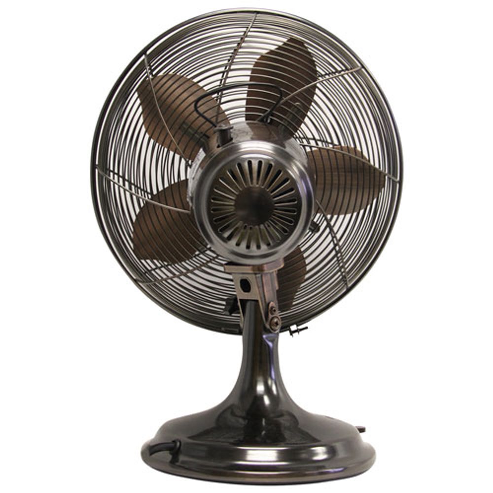 Ecohouzng Retro Oscillating Desk Fan - 12" - Black