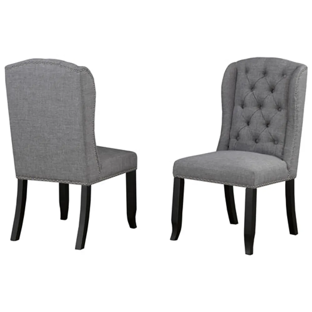 Memphis Traditional Fabric Parsons Chair - Set of 2 - Grey