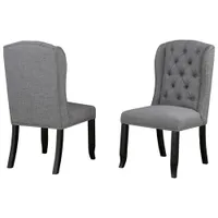 Memphis Traditional Fabric Parsons Chair - Set of 2 - Grey