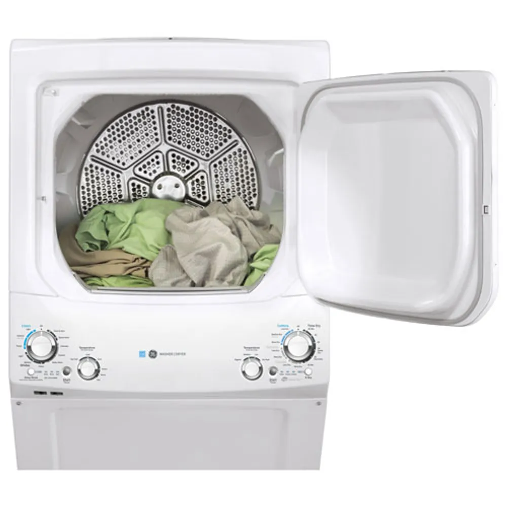 GE 4.5 Cu. Ft. Electric Washer & Dryer Laundry Centre (GUD27EEMNWW) - White