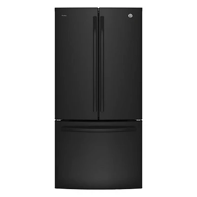 GE Profile 33" French Door Refrigerator (PNE25NGLKBB)-Black - Open Box - Scratch & Dent