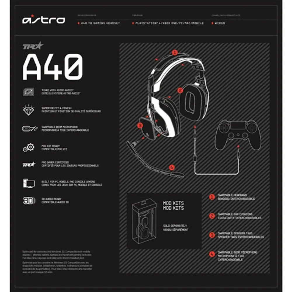 ASTRO Gaming A40 TR Gaming Headset for PS4 - Black