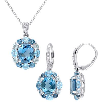 topaz necklace and earring set