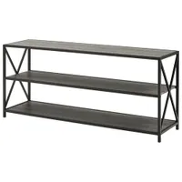 Winmoor Home 60" 2-Shelf MDF Bookcase - Slate Grey/Black Metal