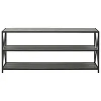 Winmoor Home 60" 2-Shelf MDF Bookcase - Slate Grey/Black Metal