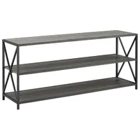 Winmoor Home 60" 2-Shelf MDF Bookcase - Slate Grey/Black Metal