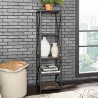 Winmoor Home 61" 4-Shelf MDF Bookcase - Slate Grey