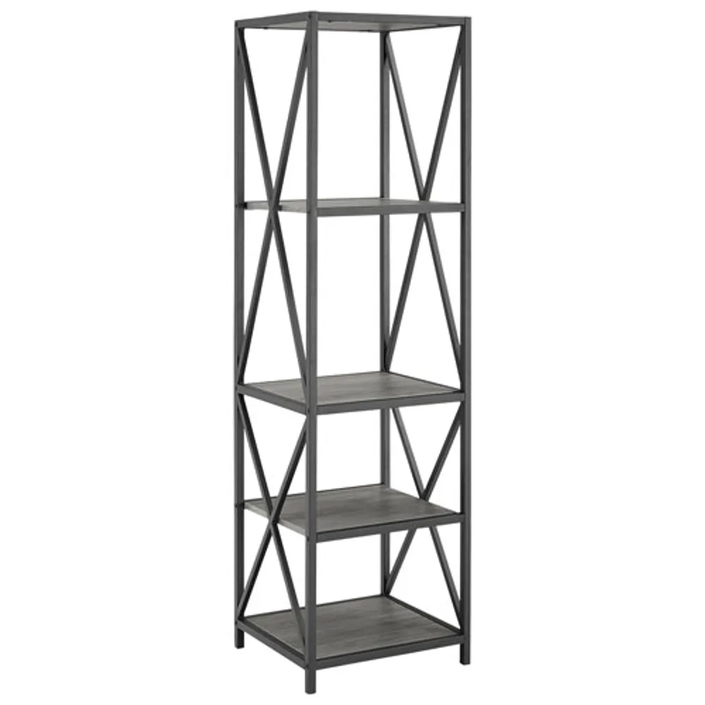 Winmoor Home 61" 4-Shelf MDF Bookcase - Slate Grey