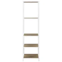 Winmoor Home 61" 4-Shelf MDF Bookcase - Rustic Oak/White Metal