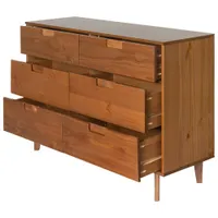 Mid-Century Modern 6-Drawer Dresser - Caramel