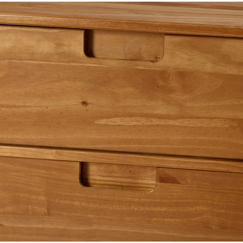 Mid-Century Modern 6-Drawer Dresser - Caramel