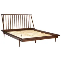 Spindle Headboard Platform Bed - Queen - Walnut