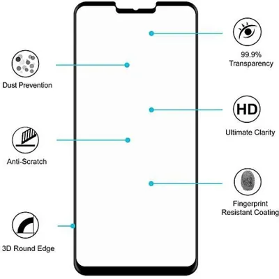 【CSmart】 Case Friendly 3D Curved Full Coverage Tempered Glass Screen Protector for LG G7 ThinQ / G7 One, Black