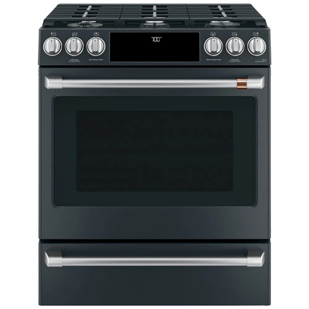 Café 30" 5.6 Cu. Ft. Self-Clean Convection 6-Burner Slide-In Gas Range (CCGS700P3MD1) - Black