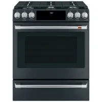 Café 30" 5.6 Cu. Ft. Self-Clean Convection 6-Burner Slide-In Gas Range (CCGS700P3MD1) - Black