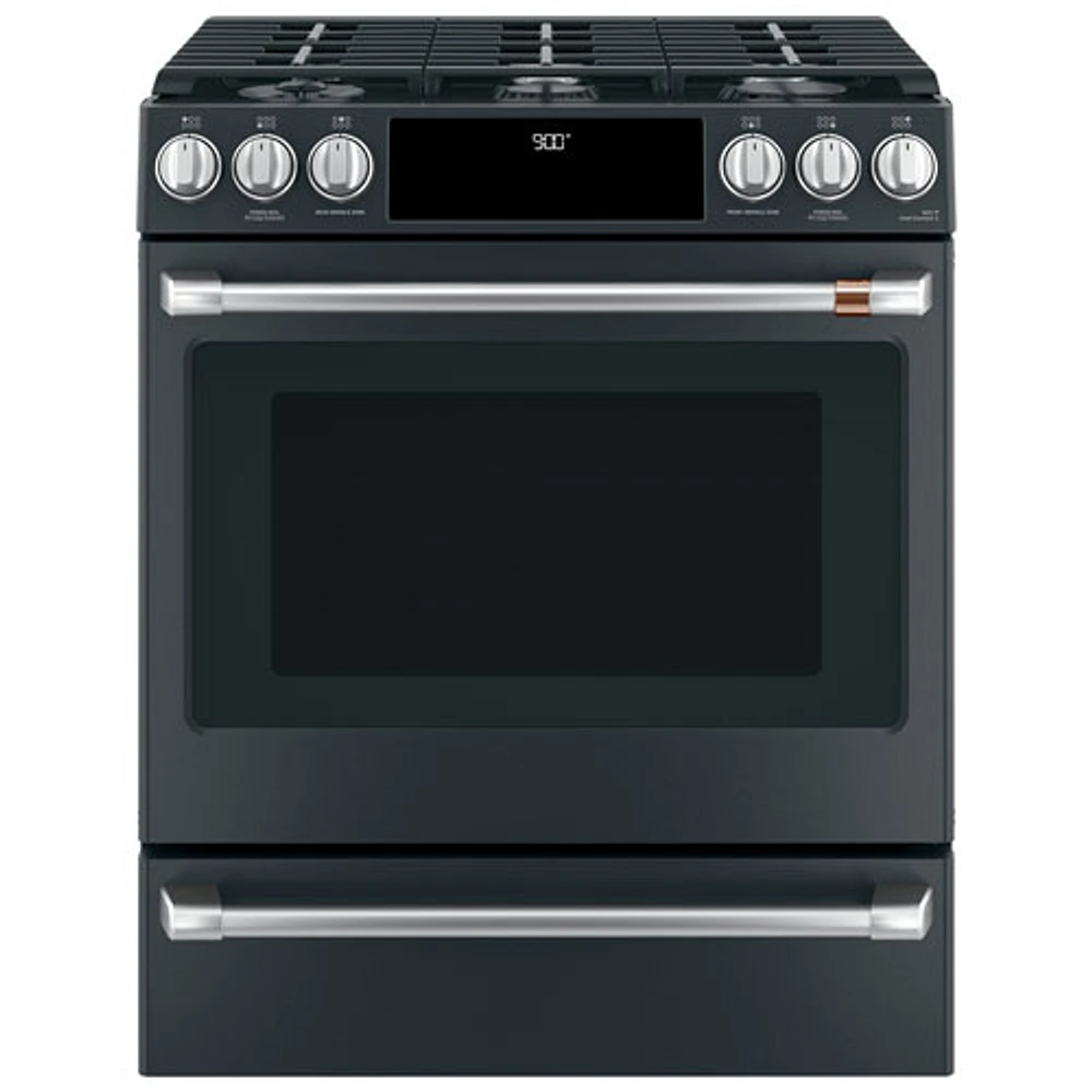 Cuisinière biénergie encastrable 6 brûleurs convection 5,7 pi³ 30 po Café (CC2S900P3MD1) - Noir mat