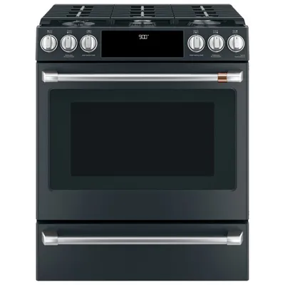 Café 30" 5.7 Cu. Ft. True Convection 6-Burner Slide-In Dual Fuel Range (CC2S900P3MD1) - Matte Black