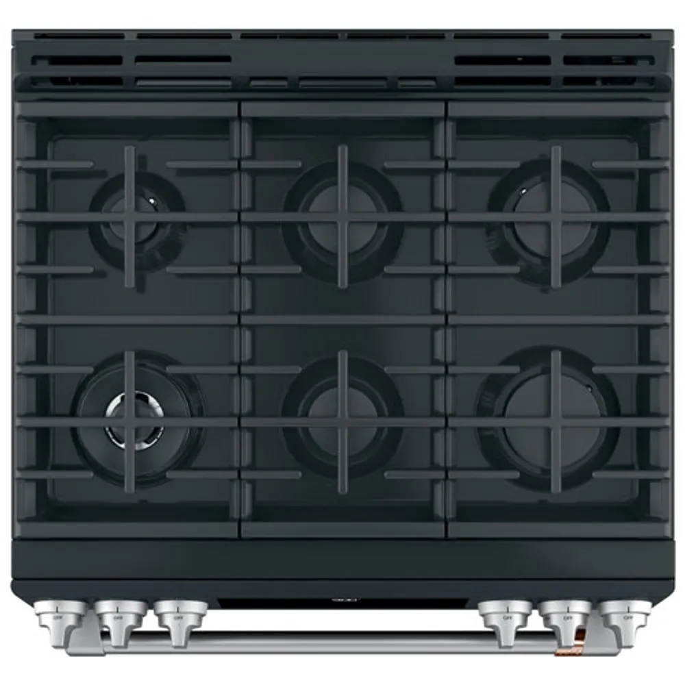 Café 30" 5.7 Cu. Ft. True Convection 6-Burner Slide-In Dual Fuel Range (CC2S900P3MD1) - Matte Black