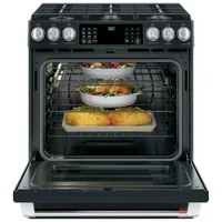 Café 30" 5.7 Cu. Ft. True Convection 6-Burner Slide-In Dual Fuel Range (CC2S900P3MD1) - Matte Black